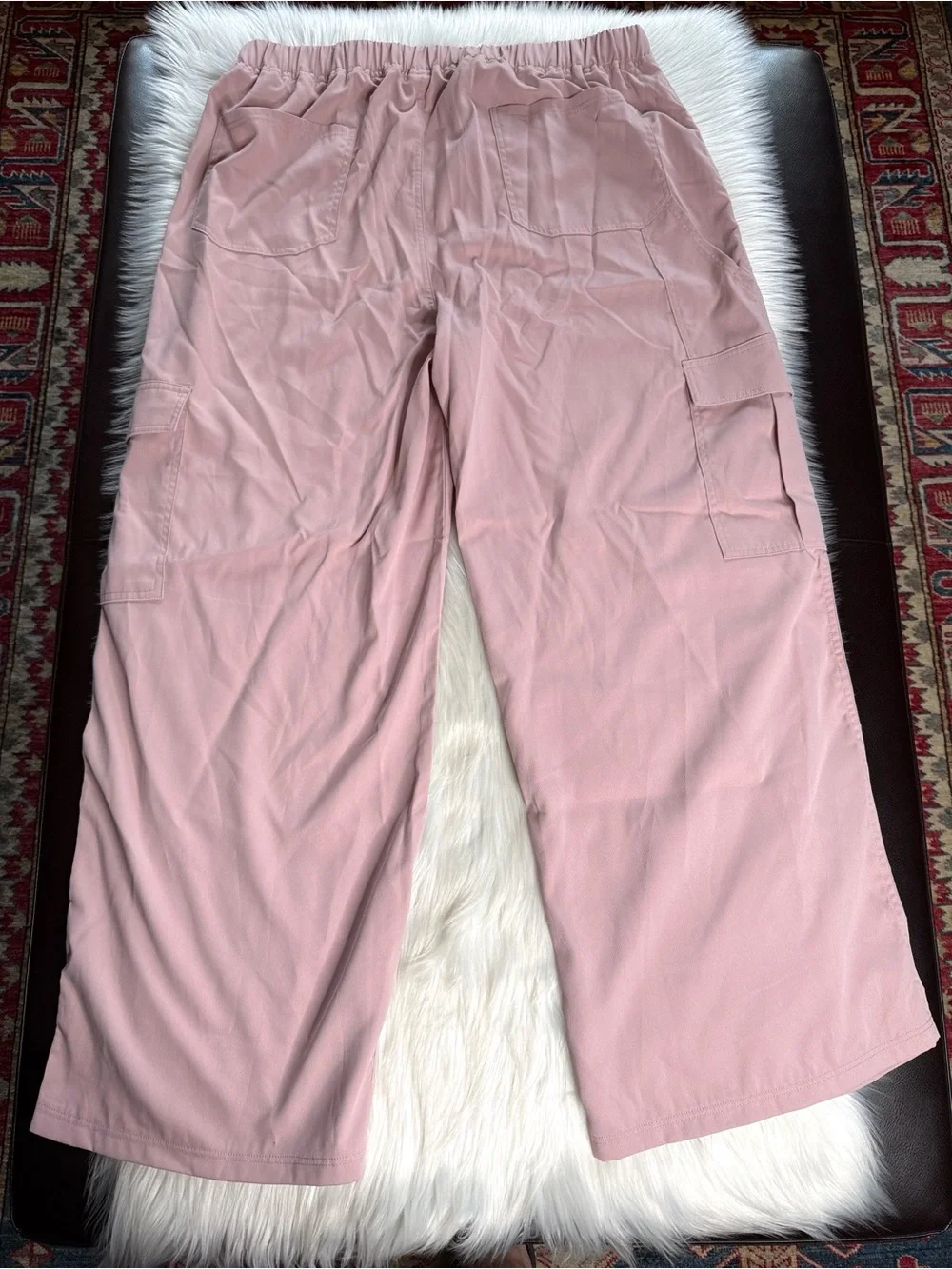 Halara Pink High Waisted Wide Leg Cargo Pants NWOT XL Reg